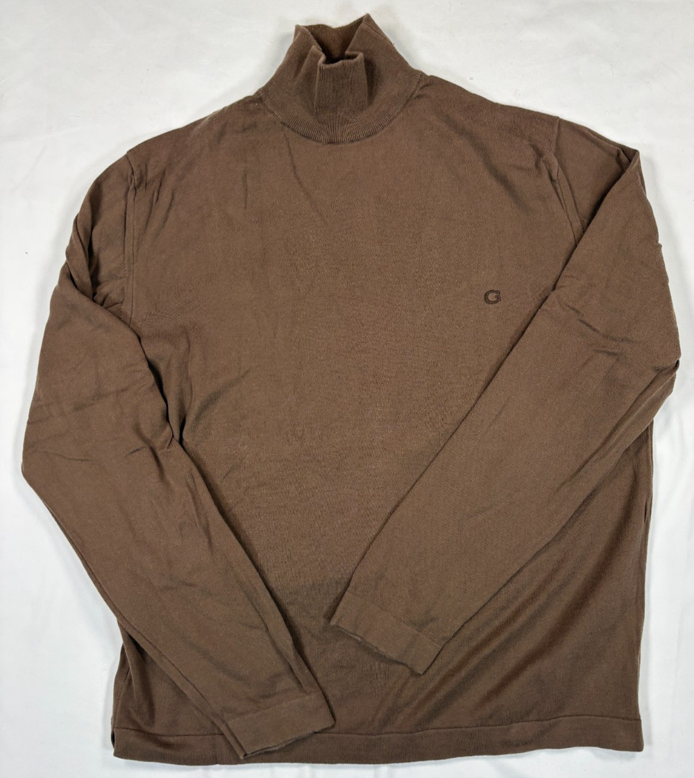 Gucci Turtleneck Sweater Brown Cotton Knit Small Made In Italy
